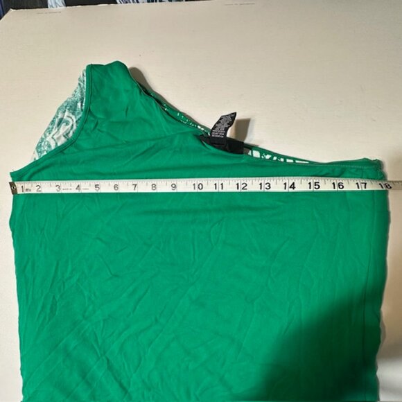 INC International Concept Green Women's Sleeveless One-Shoulder Top - Picture 7 of 7